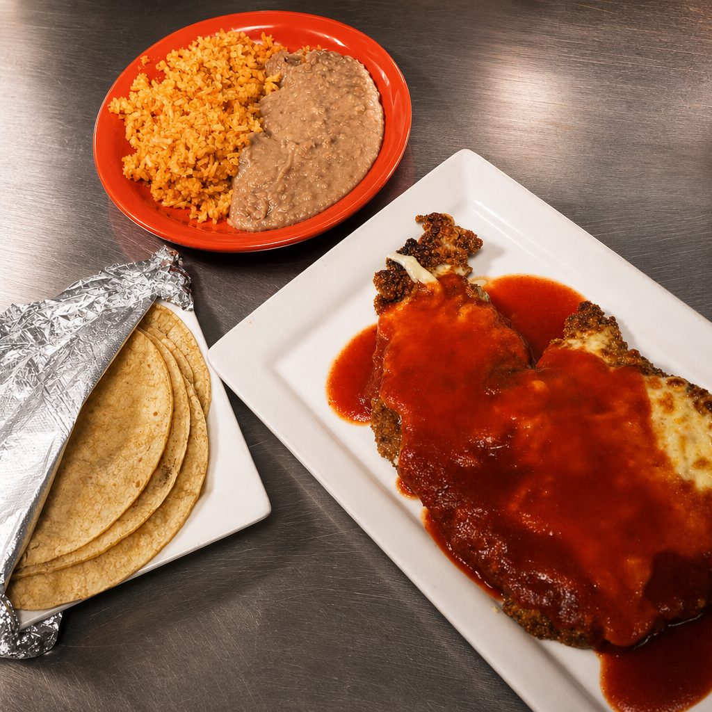 Milanesa a La Mexicana with Steak.